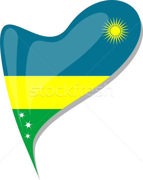 Rwanda serca ikona banderą wektora sztuki Zdjęcia stock © fotoscool