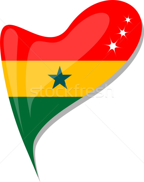 Stock photo: ghana in heart. Icon of ghana national flag. vector
