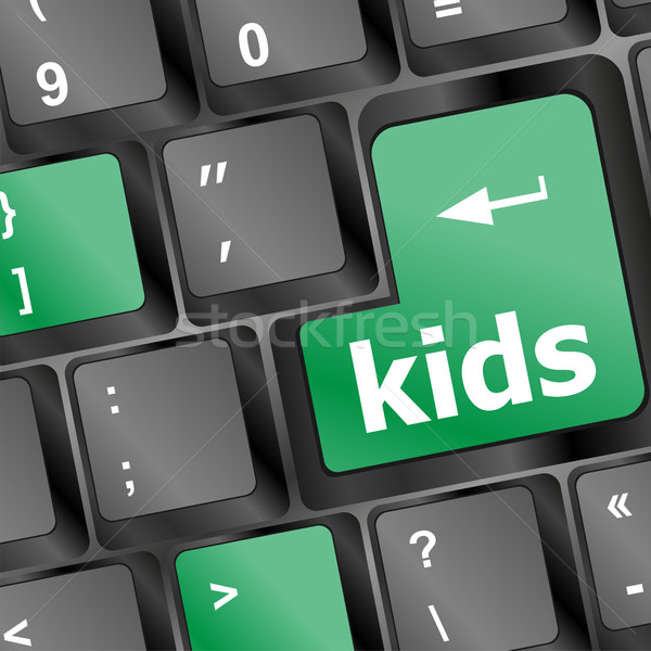 kids key button in a computer keyboard Stock photo © fotoscool