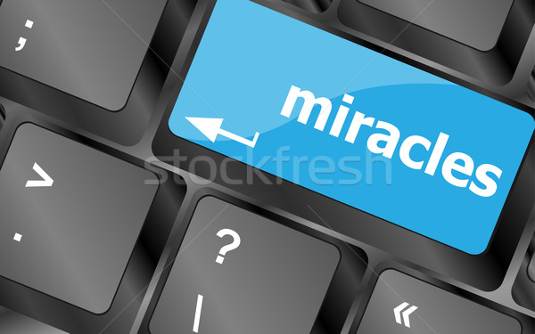 Computer keyboard key button with miracles text Stock photo © fotoscool