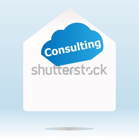 phishing on blue cloud, paper mail envelope Stock photo © fotoscool