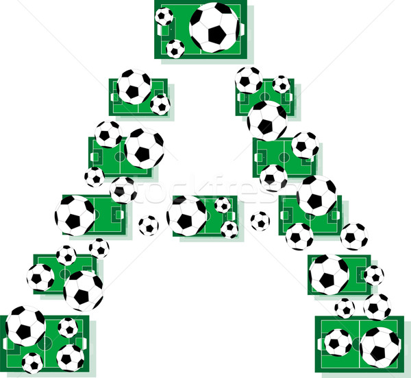 A, Alphabet Football letters made of soccer balls and fields Stock photo © fotoscool