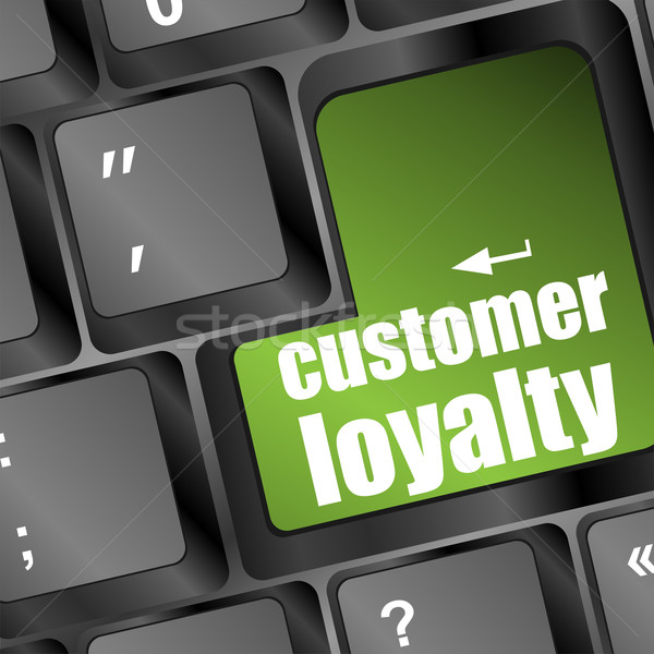 Knop klant loyaliteit woord kantoor Stockfoto © fotoscool