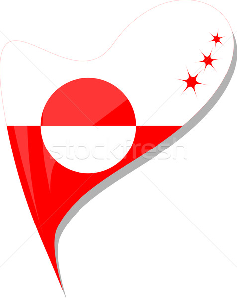 greenland in heart. Icon of greenland national flag. vector Stock photo © fotoscool
