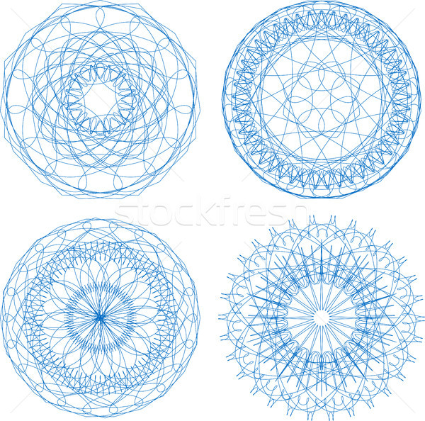 set of guilloche rosette Stock photo © fotoscool