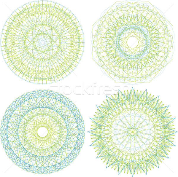 Set of guilloche rosettes certificate or diplomas, decorative elements Stock photo © fotoscool