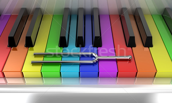 Multicolore piano illustration argent tuning fourche [[stock_photo]] © FotoVika