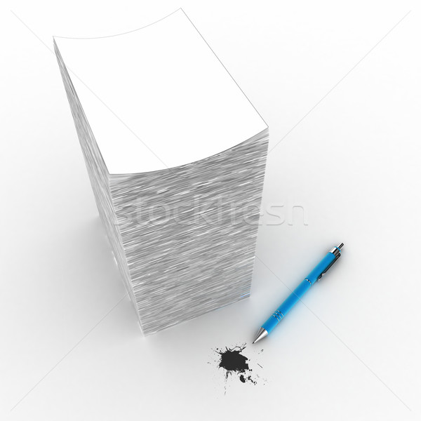 Papel grande branco trabalhar caneta Foto stock © FotoVika