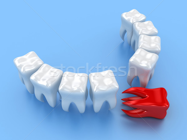 Denti illustrazione fila uno rosso Foto d'archivio © FotoVika