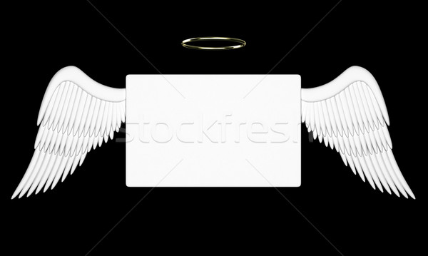 üzenet illusztráció fehér angyali szárnyak felirat Stock fotó © FotoVika