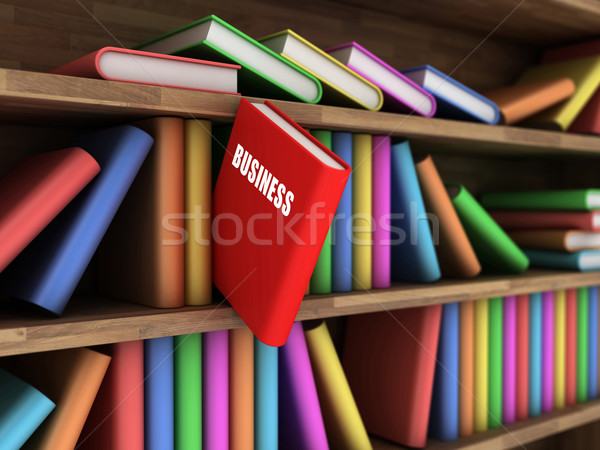 書 業務 插圖 書櫃 紅色 書籍 商業照片 © FotoVika