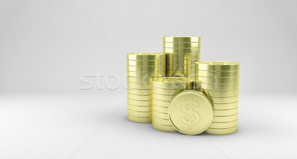 Goldmünzen Illustration grau Business Bank Erfolg Stock foto © FotoVika