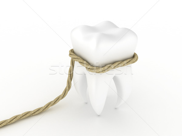 Menschlichen Zahn Illustration Schleife weiß Medizin Stock foto © FotoVika