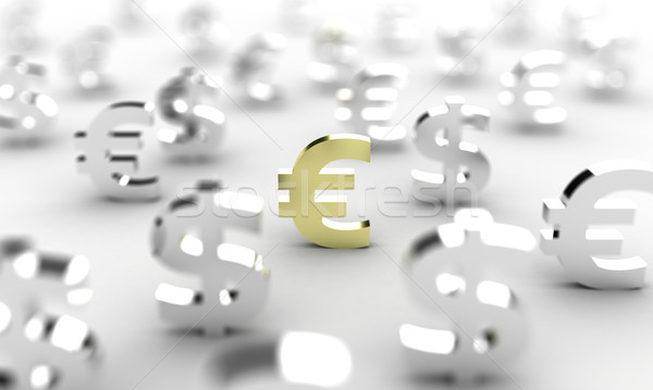 Stock foto: Geld · Illustration · Symbol · Euro · Set · Business