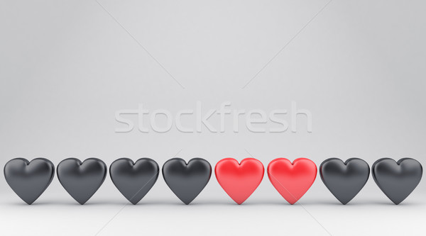 Corações ilustração dois muitos outro feliz Foto stock © FotoVika