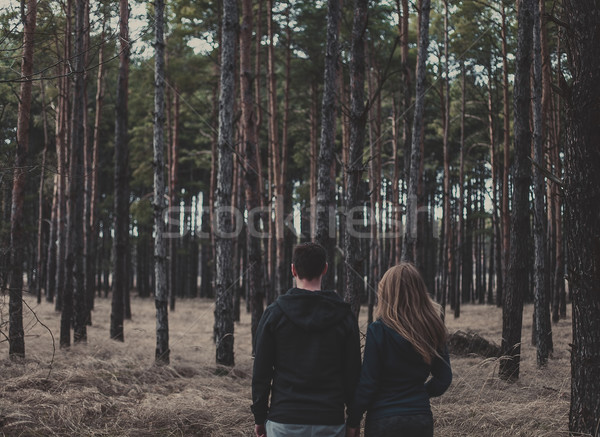 Garçon fille forêt photo stand printemps [[stock_photo]] © FotoVika