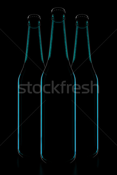 Botellas ilustración vidrio negro alimentos vino Foto stock © FotoVika