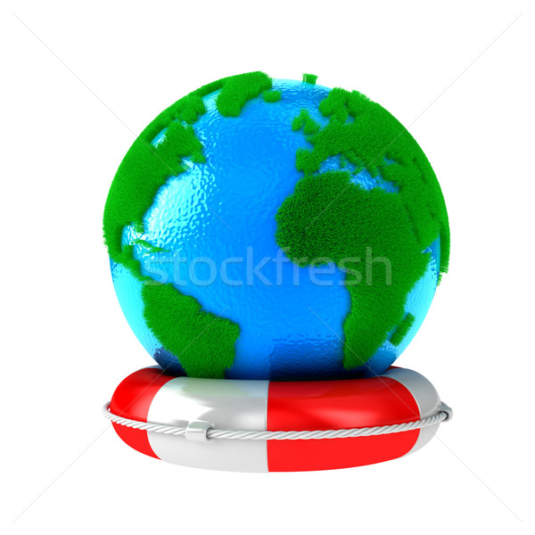 Stock fotó: Bolygó · illusztráció · Föld · zöld · fű · víz · földgömb
