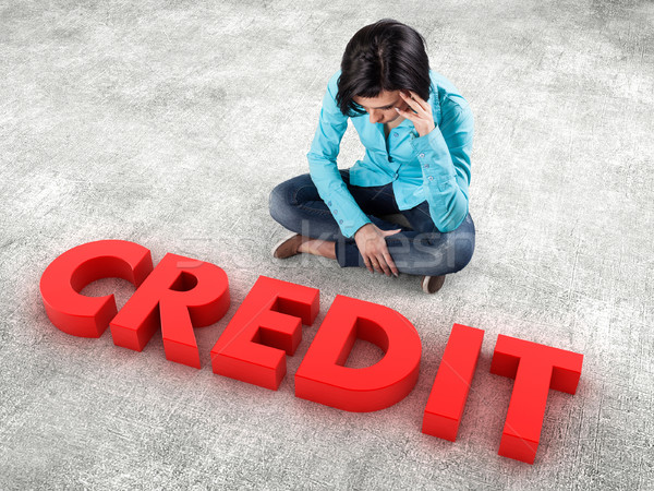 Meisje krediet triest groot Rood business Stockfoto © FotoVika