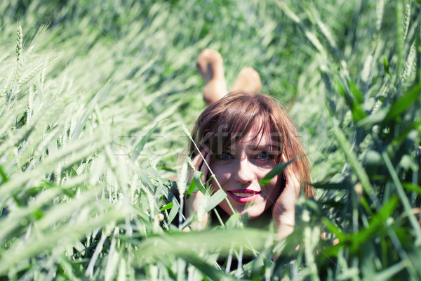 Girl in wheat Stock photo © FotoVika
