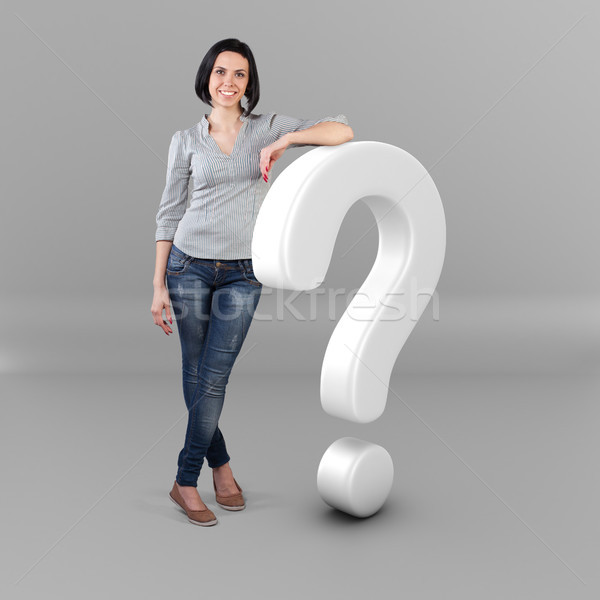 Girl with a question Stock photo © FotoVika