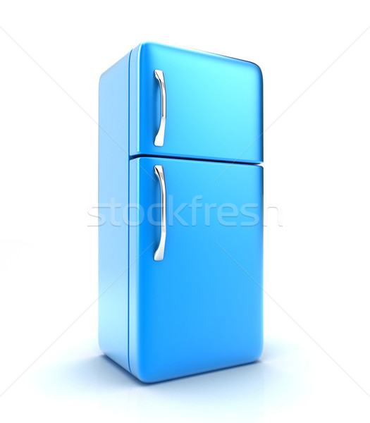 Kühlschrank Illustration neue weiß Essen Stahl Stock foto © FotoVika