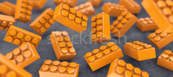 Wiele pomarańczowy pływające powietrza budynku budowy Zdjęcia stock © FotoVika