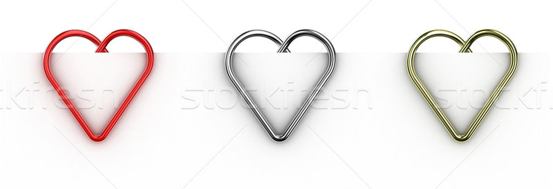 Clipe de papel ilustração forma coração folha papel Foto stock © FotoVika