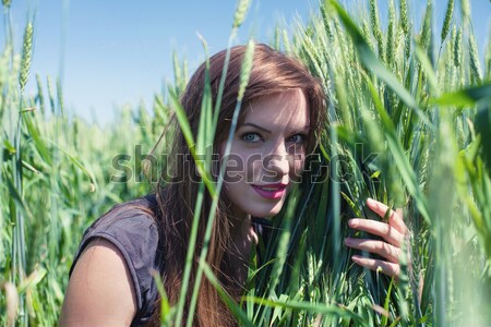 Girl in wheat Stock photo © FotoVika