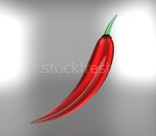 Chili illusztráció piros forró chilipaprika étel Stock fotó © FotoVika