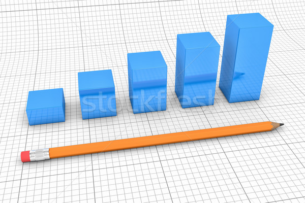Pencil with the diagramme Stock photo © FotoVika