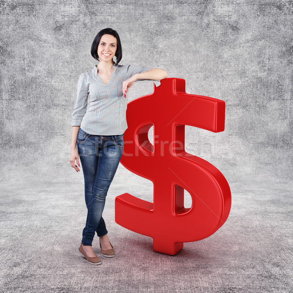 Stock photo: Girl with a money