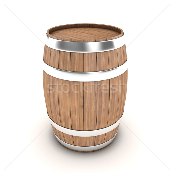 Stockfoto: Vat · illustratie · houten · witte · wijn · vintage