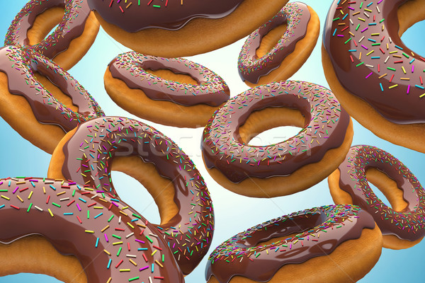 Stock foto: Donuts · Illustration · lecker · unter · Luft · Essen