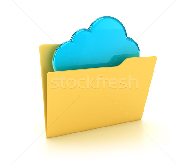 Foto stock: Carpeta · ilustración · amarillo · carpetas · azul · nube