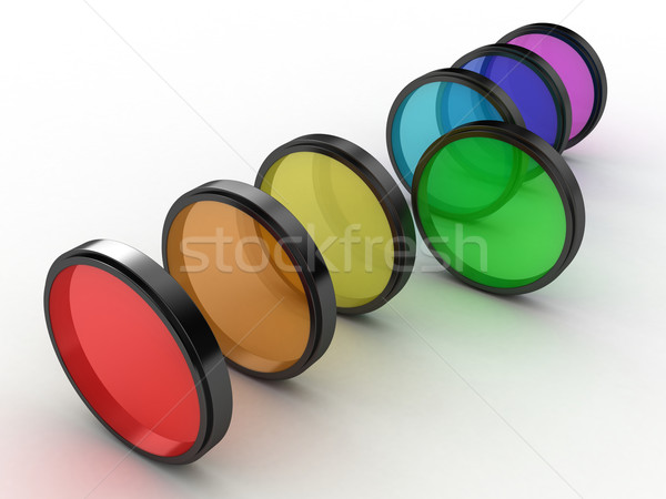 Stockfoto: Illustratie · verschillend · kleur · witte · licht · bril