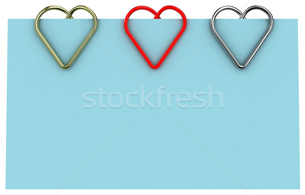 Büroklammer Illustration Form Herz Blatt Papier Stock foto © FotoVika
