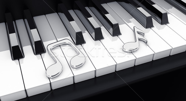 Piano with notes Stock photo © FotoVika