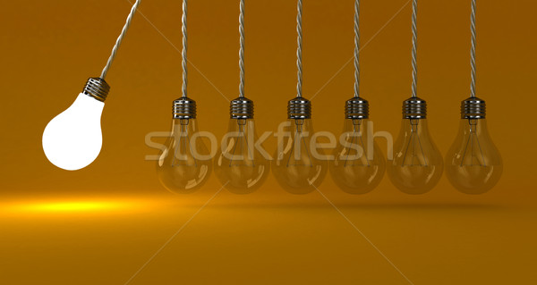 Lampen Illustration Pendel orange Licht Energie Stock foto © FotoVika