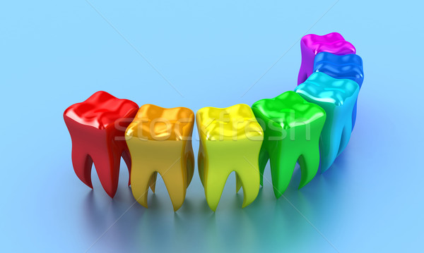 Denti illustrazione fila multicolore blu ospedale Foto d'archivio © FotoVika