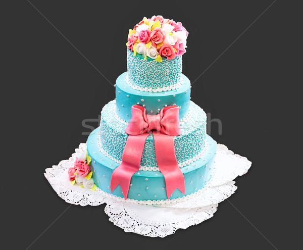 Wedding cake bella alto buio fiore party Foto d'archivio © FotoVika