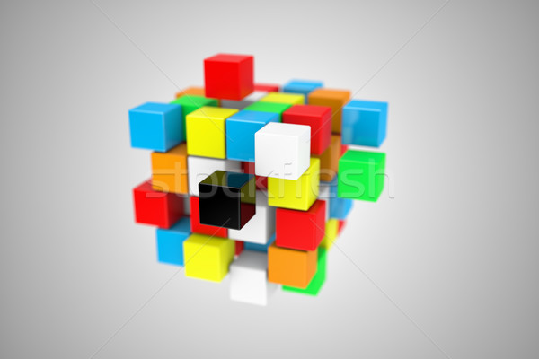 Cubo ilustración multicolor difícil enigma cuadro Foto stock © FotoVika