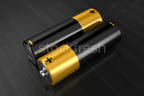 Batterijen twee klein donkere metaal zwarte Stockfoto © FotoVika