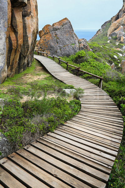 Wood Walkway and Rocks at Coast Stock photo © fouroaks