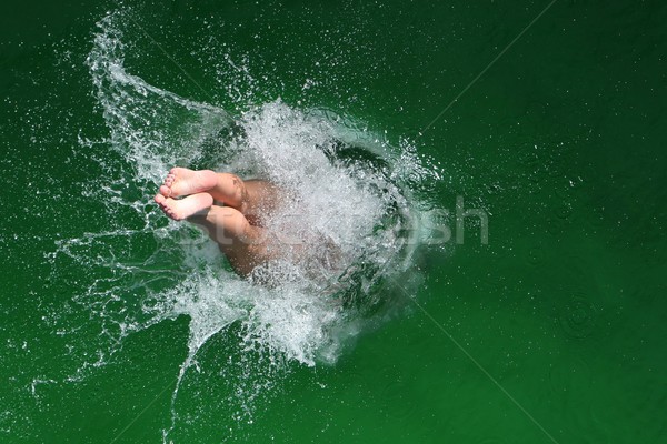 Nurkowania splash nurek zabawy stóp Zdjęcia stock © fouroaks