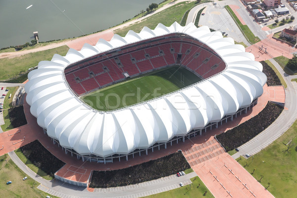 Stock foto: Ansicht · Fußball · Stadion · See · Luftbild · Port