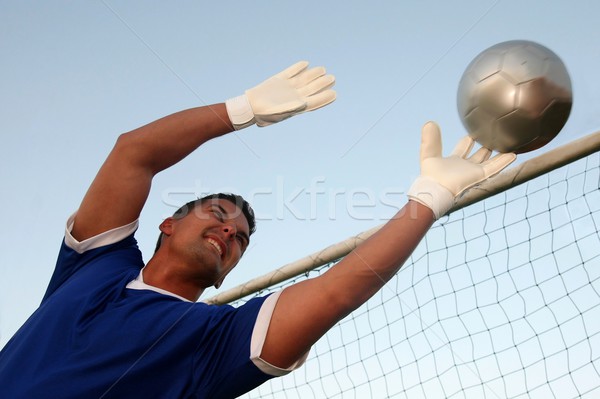 Stock fotó: Futball · kapus · nyújtás · stop · labda · sport