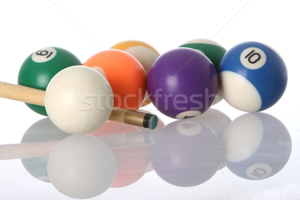Poll Balls and Cue Stock photo © fouroaks