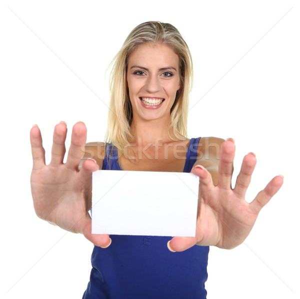 Pretty Young Lady with Sign Board Stock photo © fouroaks