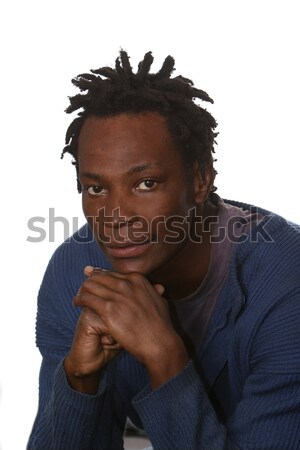 Afryki człowiek strony szczęśliwy włosy Zdjęcia stock © fouroaks